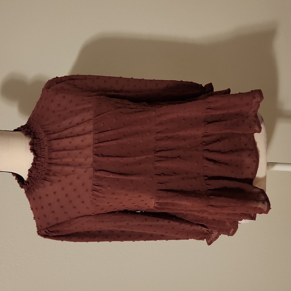 Monteau Swiss dot purple blouse